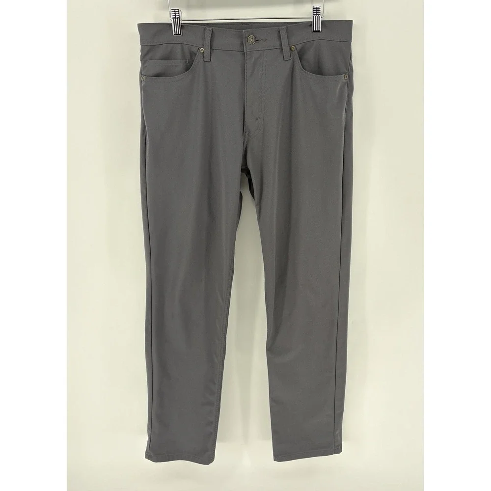 Levi's 511 Slim Tech Five Pocket Pants Mid Rise Stretch Gray UPF 50+ Men 33X32